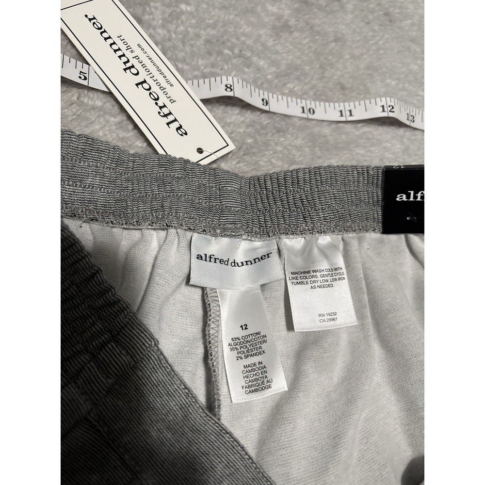 New Alfred Dunner Play Gray Pull On Pants Proportioned Short Size 12 - Picture 9 of 10
